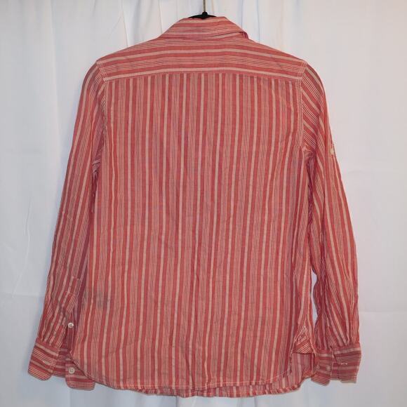 Lauren Ralph Lauren Blouse Size PXS Red white stripe, pearl buttons - Picture 6 of 13